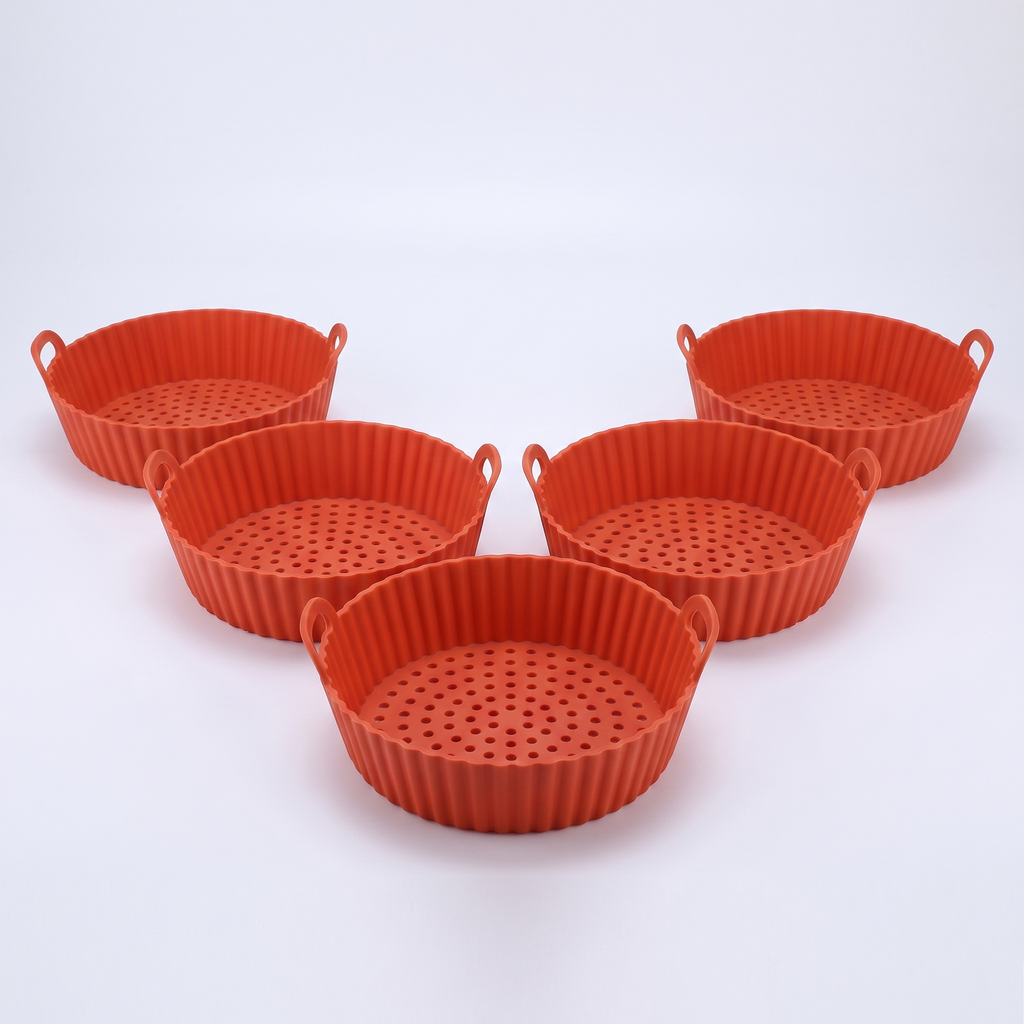 FryGuard 5-Pack bundle, five red silicone liners