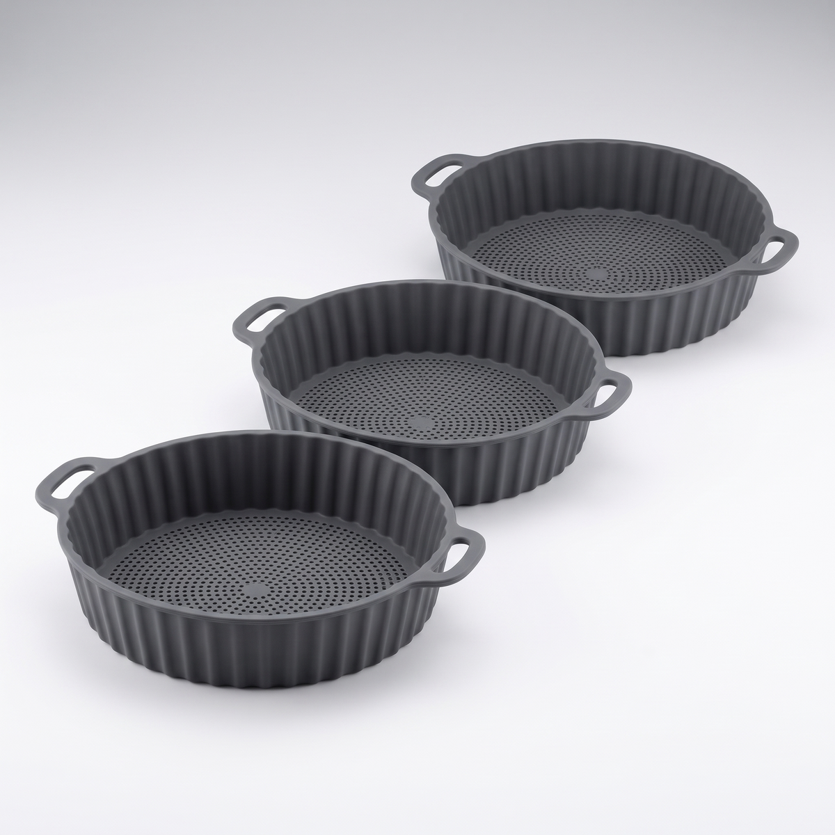 FryGuard 3-Pack bundle, three grey silicone liners
