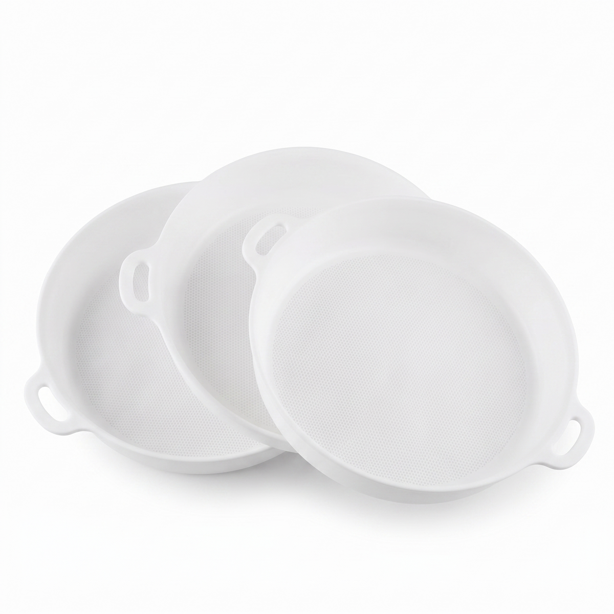 FryGuard 3-Pack, White — three white silicone liners