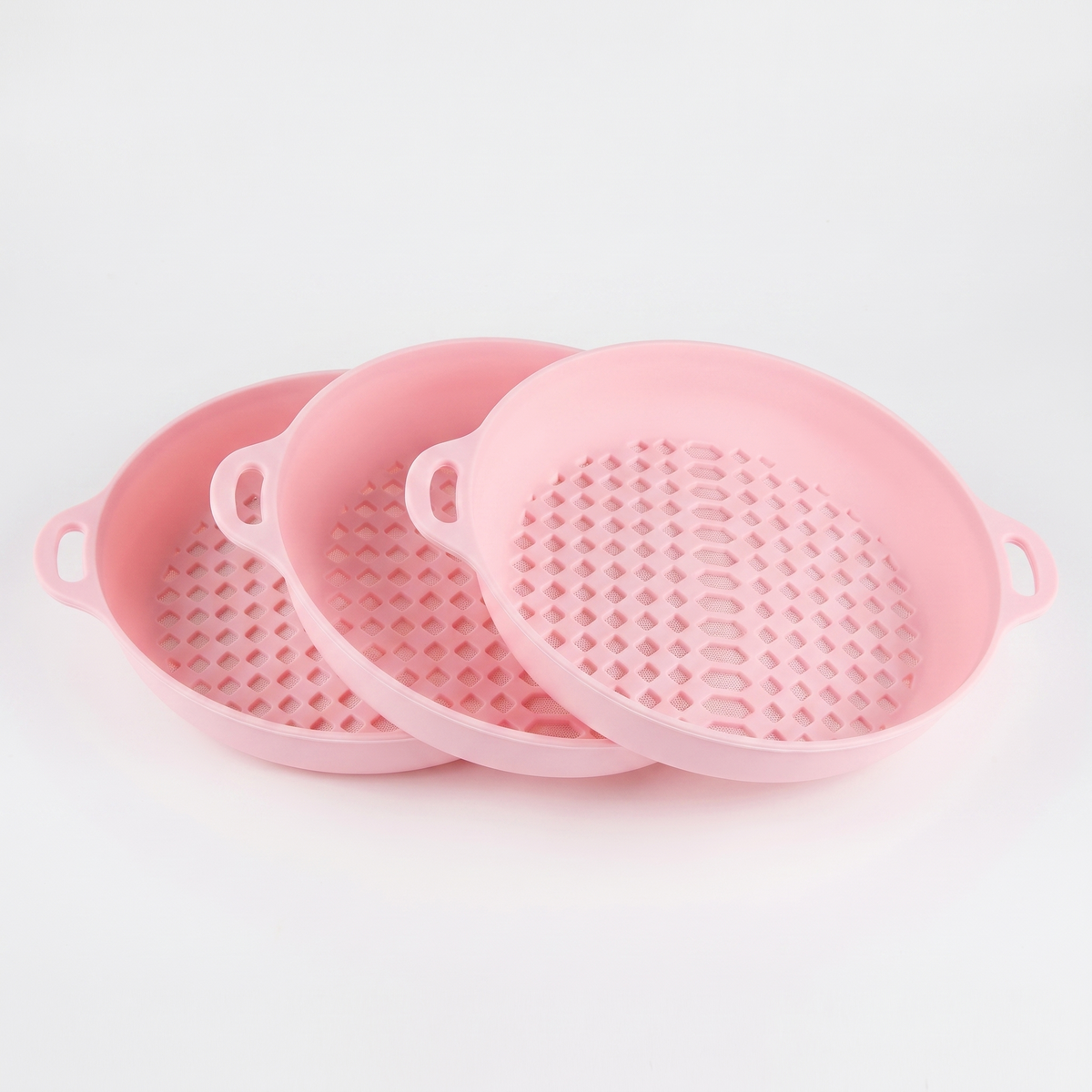 FryGuard 3-Pack, Pink — three pink silicone liners